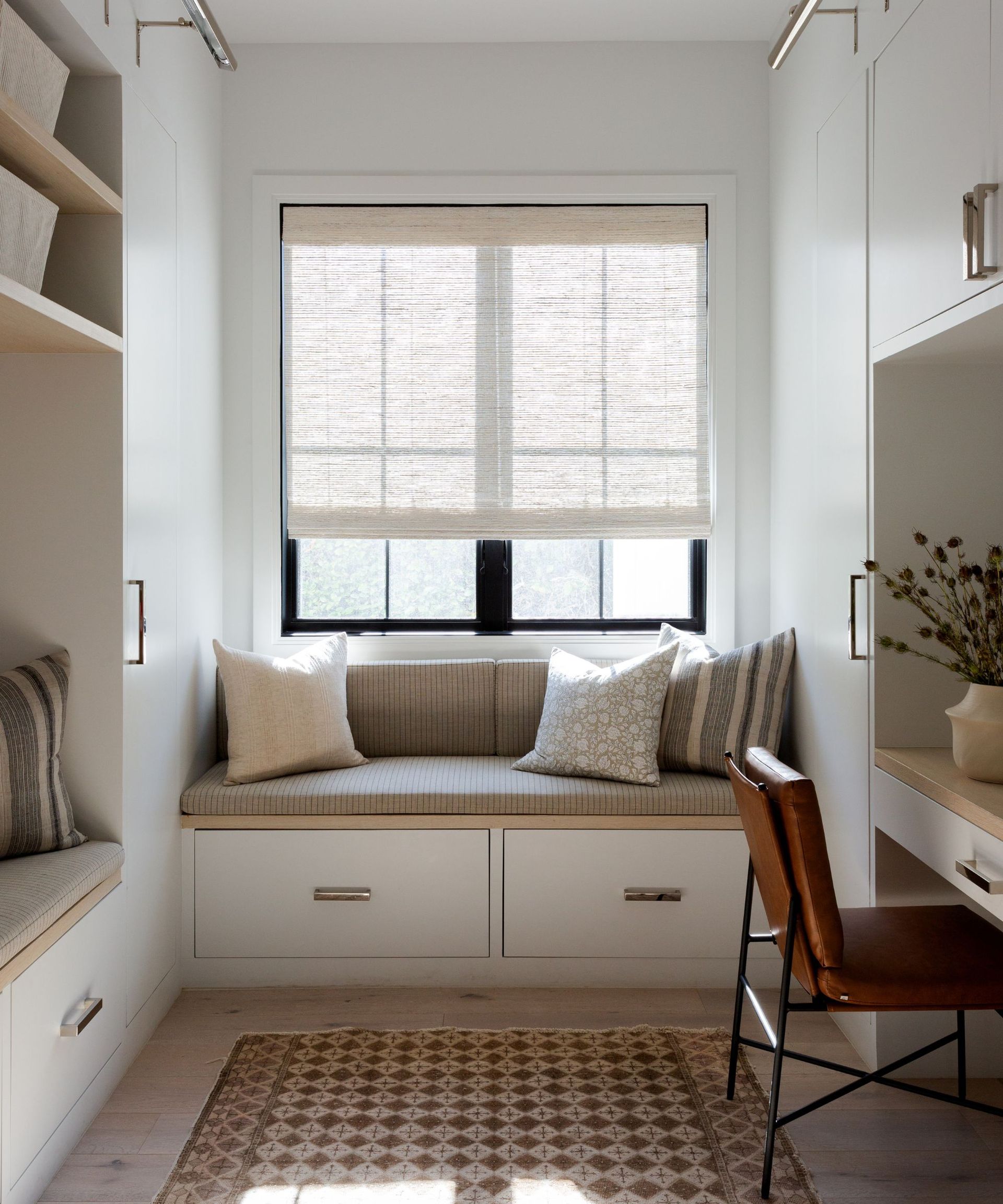 built in desk and window seat