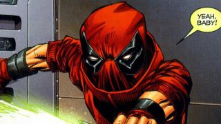 A screenshot of Kidpool saying "yeah, baby!" in one of his Marvel comic books