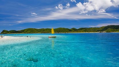 A boat on the water in Okinawa