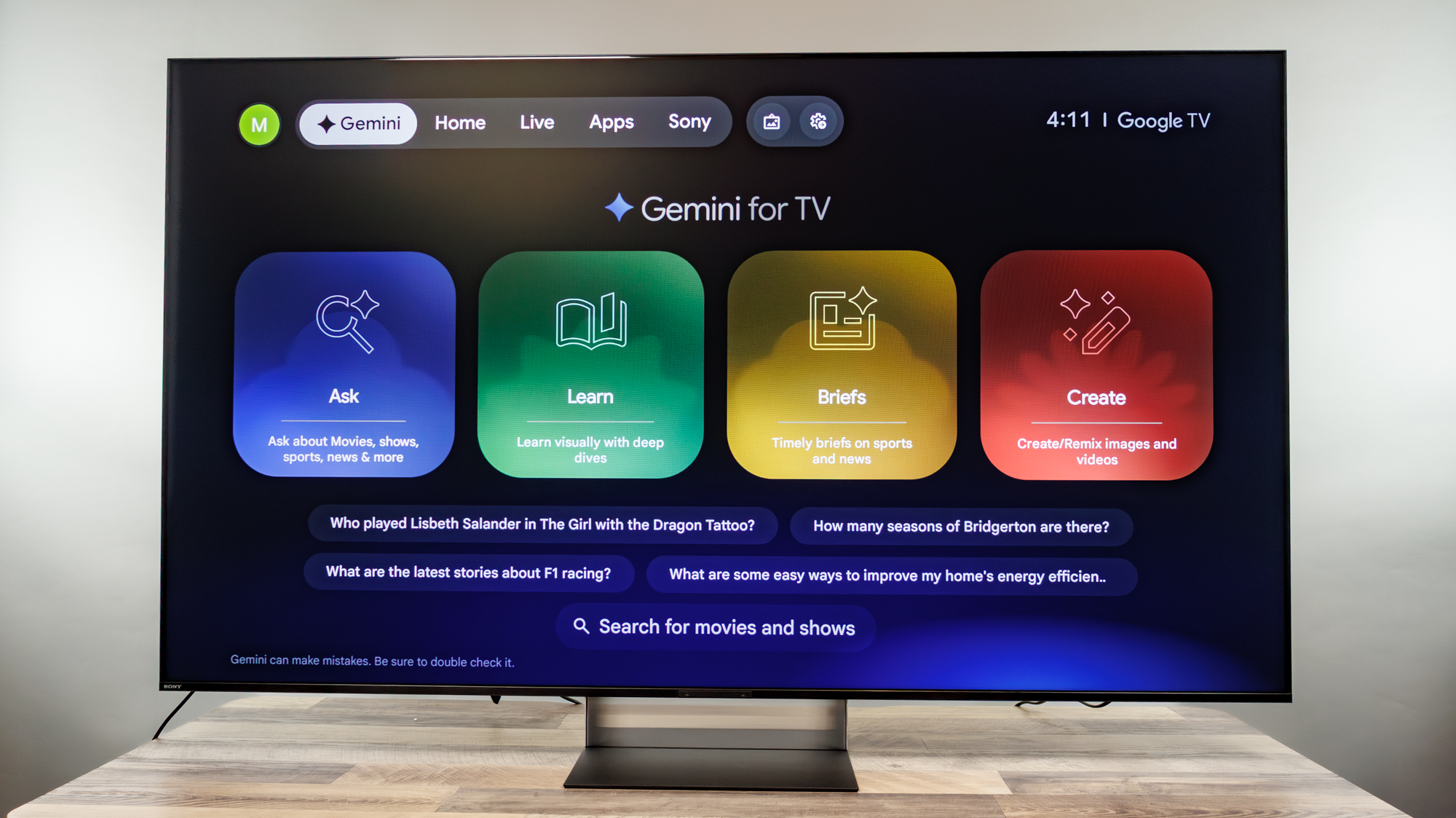 Sony Bravia 9 II TV on a desk