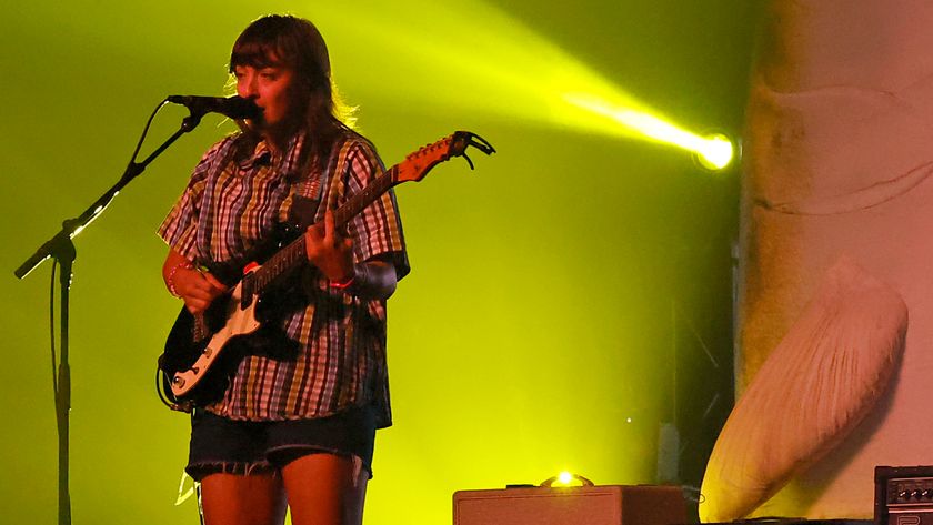 Elizabeth Stokes of The Beths perform at the Sonora Tent during the 2024 Coachella Valley Music and Arts Festival