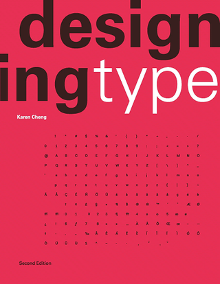 Designing Type book cover: bright red with black letterforms laid out in rows