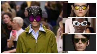 the extraterrestrial 2025 sunglasses trend at Prada, McQueen, Sportmax, Marni Spring 2025