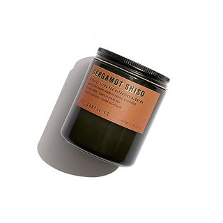 P.f. Candle Co. Bergamot Shiso Alchemy Scented Soy Wax Candle (7.2 Oz) 40-50 Hour Burn Time, Cotton Wick, Smoky Black Glass Jar