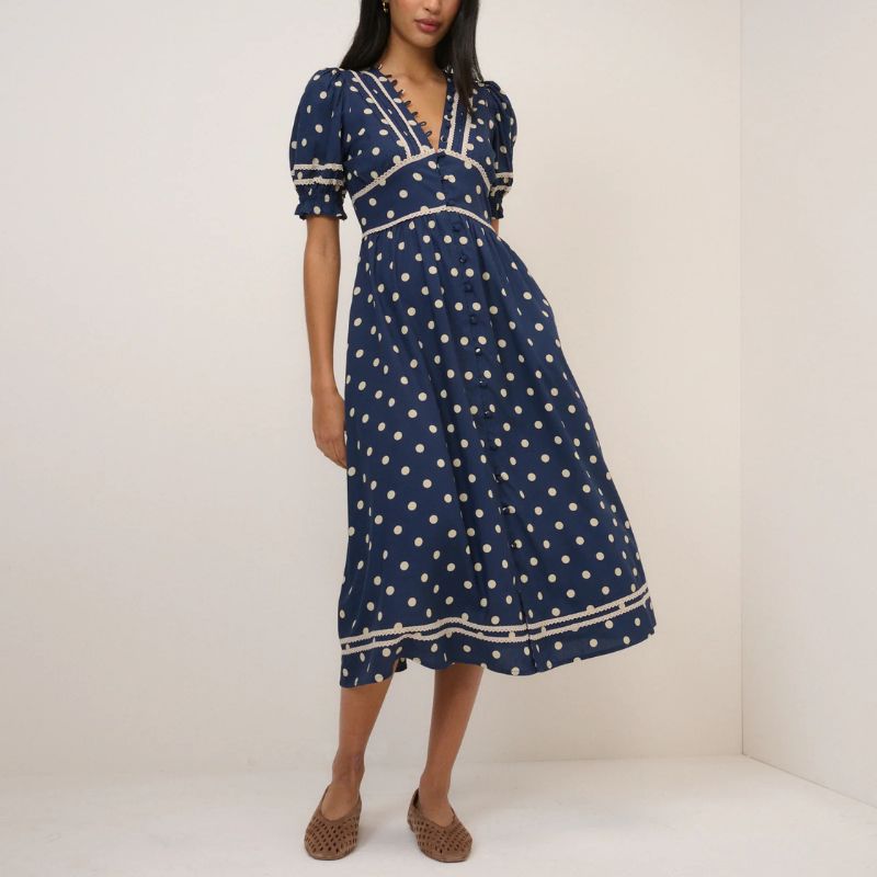 Nobody's Child , Polka Dot Saffy Midi Tea Dress
