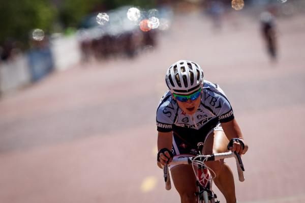Lauren Hall (TIBCO) puts her head down with one lap to go.