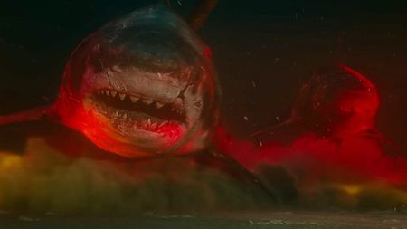 Two megalodons from The Meg 2: The Trench