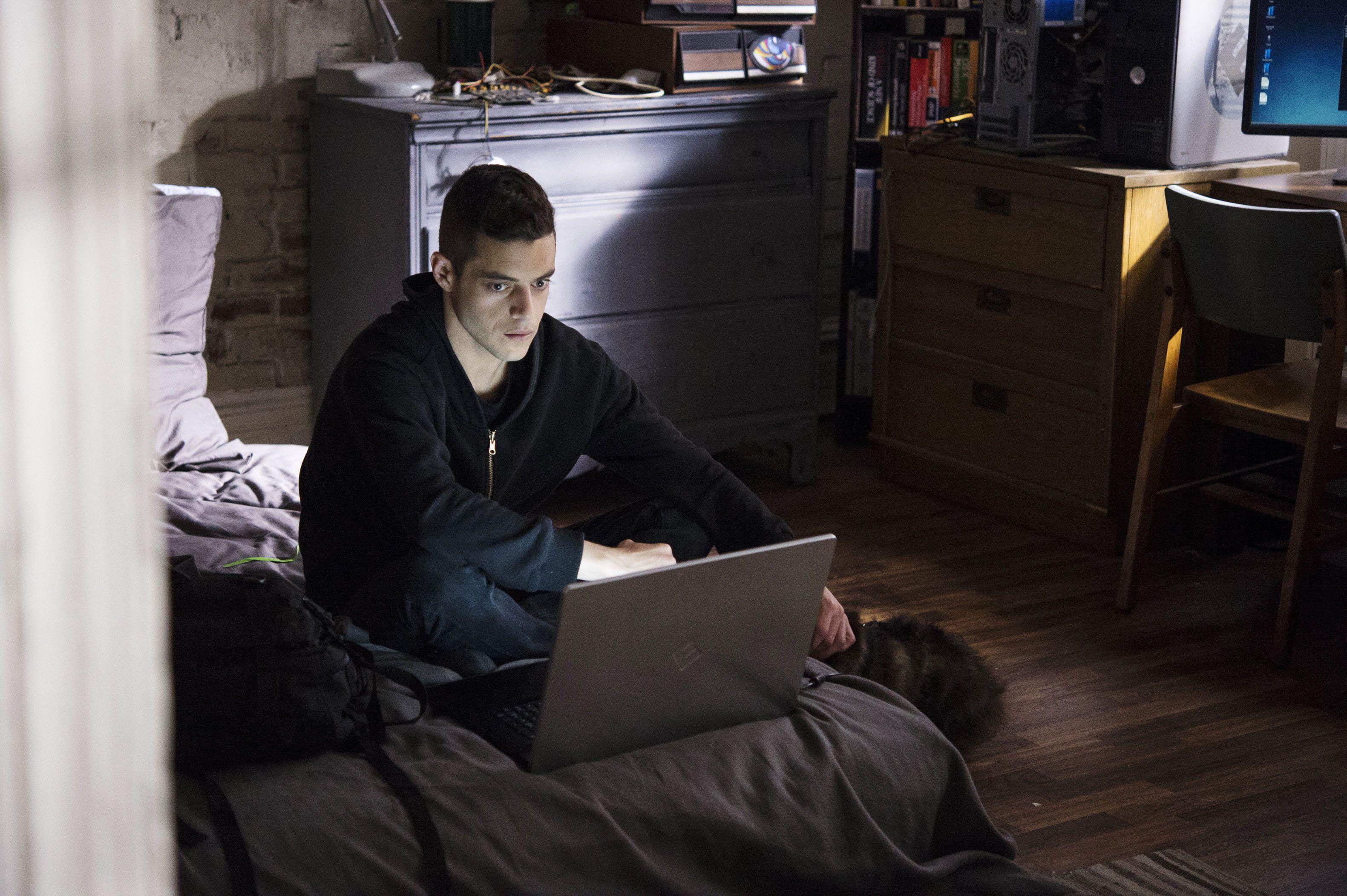 Rami Malek as Elliot Alderson in Mr. Robot, now on Netflix