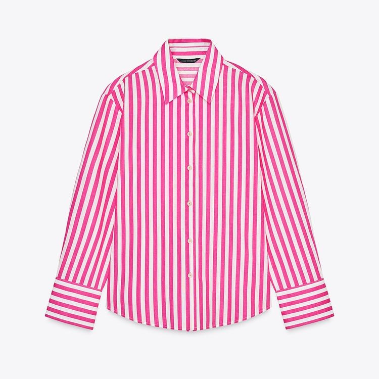 Zara Striped Linen Blend Shirt