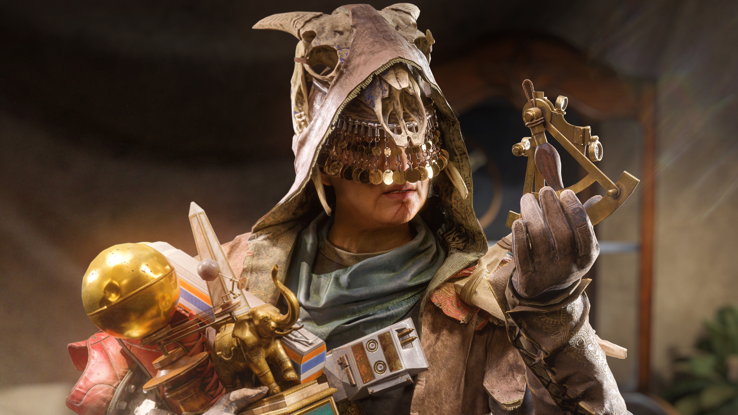 Arc Raiders Forgotten Relics: Key art showing a raider wearing the Saltwalker outffit, inspecting a relic in their left hand, and holding multiple in their right hand.