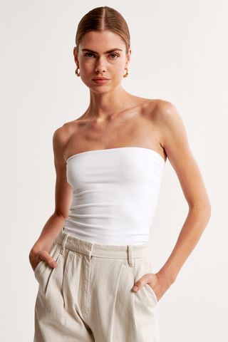 Abercrombie & Fitch, Cotton-Blend Seamless Fabric Tube Top