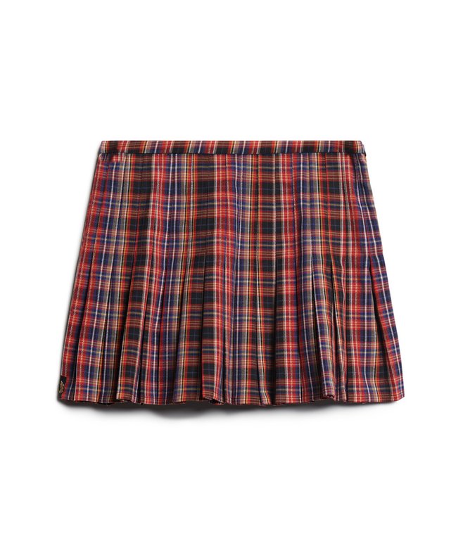 Mid Rise Check Mini Skirt