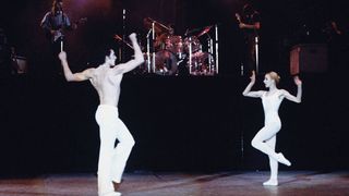 Pink Floyd performing with ballet dancers