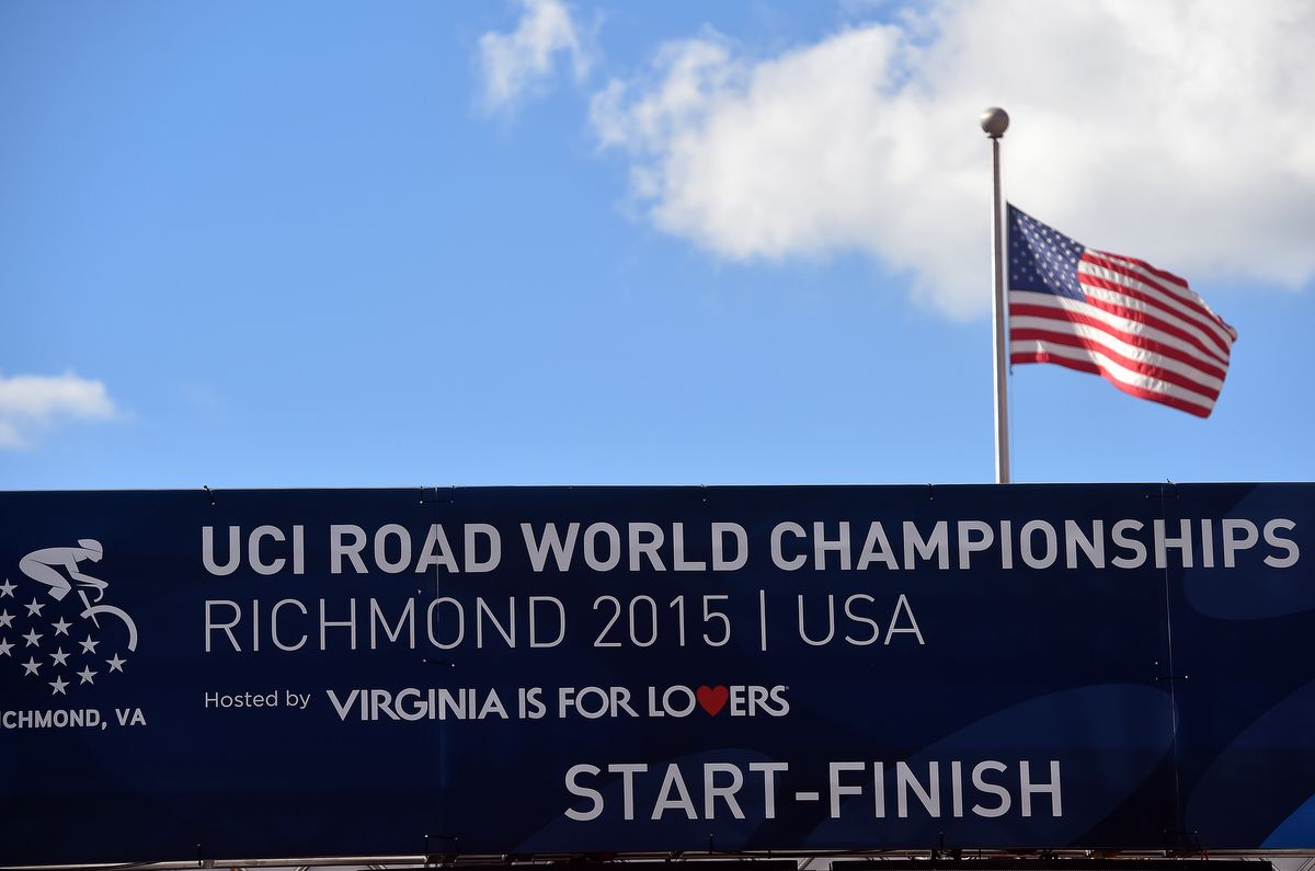 The start and finish line of the road races