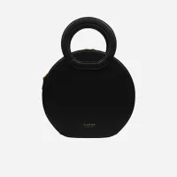 Alkeme Atelier Vegan Leather Round Crossbody Bag: