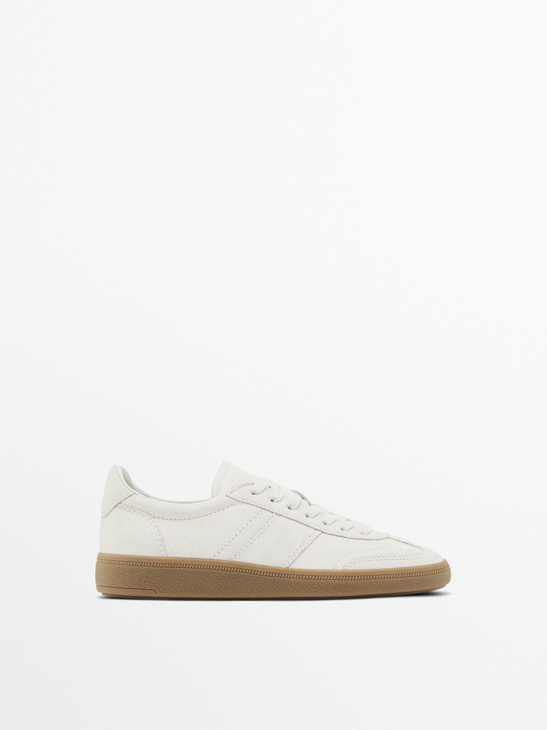 Crackled Leather Trainers