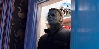 Michael Myers doing a poor job hiding in Halloween