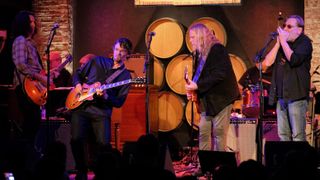 (L-R) Musicians Scott Sharrard, Luther Dickinson, Warren Haynes and Southside Johnny perform live on stage for "Southern Blood: Celebrating Gregg Allman" at City Winery on January 24, 2018 in New York City.