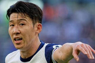 Tottenham Hotspur captain Son Heung-min gestures during the pre-season friendly match against Bayern Munich, August 2024