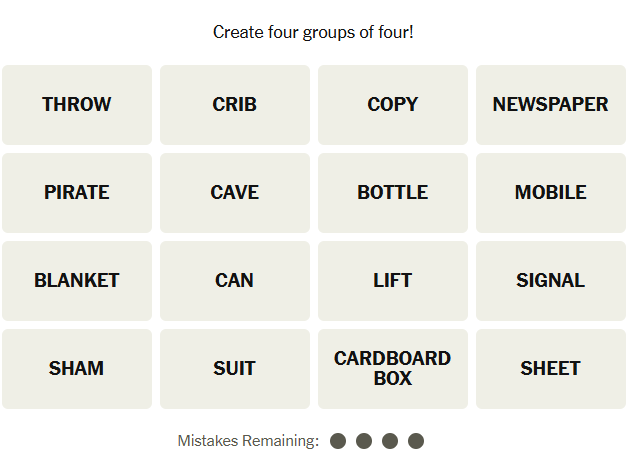 The New York Times Connections puzzle on January 21, 2026