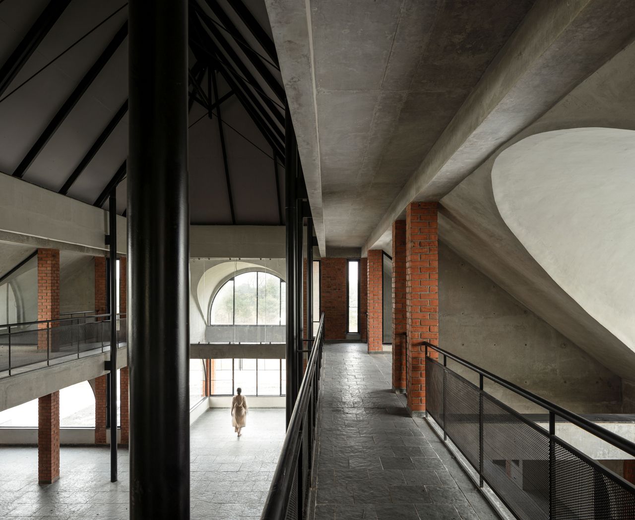 In rural India, a soaring creative space is a Brutalist ode to Henri Labrouste