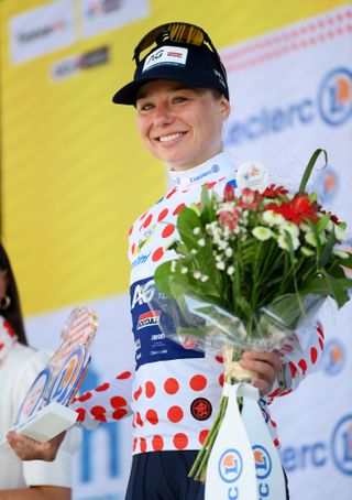 Justine Ghekiere goes into the polka dot jersey after stage six of the Tour de France Femmes 2024