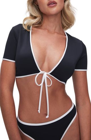 Tie Front Crop Bikini Top