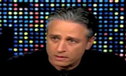 Jon Stewart tells Larry King the upcoming Comedy Central event is not political, "it is not the anti-Glenn Beck rally."