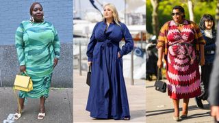 street style influencers showing spring outfit ideas plus-size