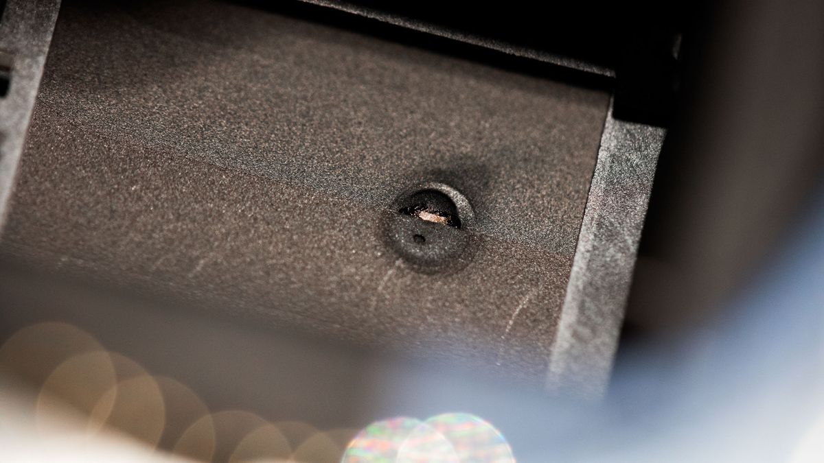 Closeup of a shutter damaged by exposure to the sun from the 2017 solar eclipse, damaged rental gear returned to Lensrentals &copy; 2026 Lensrentals.com