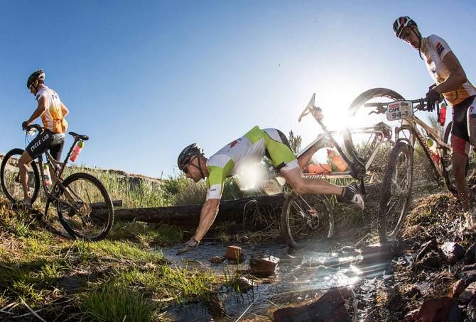 A rider misjudges a difficult water crossing