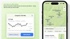 A screenshot showing the new trail and hiking views coming to Apple Maps in iOS 18
