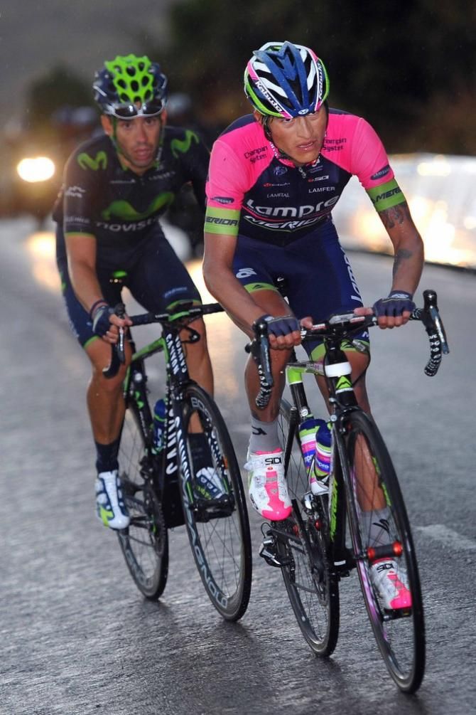 Winner Anacona (Lampre-Merida) with Javi Moreno (Movistar)