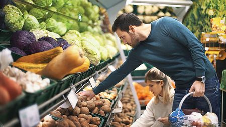 People buying vegetables