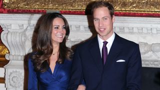 Prince William and Catherine Middleton pose for photographs in the State Apartments of St James's Palace