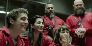 Some of the cast of the Netflix series, Money Heist, otherwise known as "El Casa de Papel"