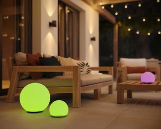 cordless green sphere lights from Solar Centre