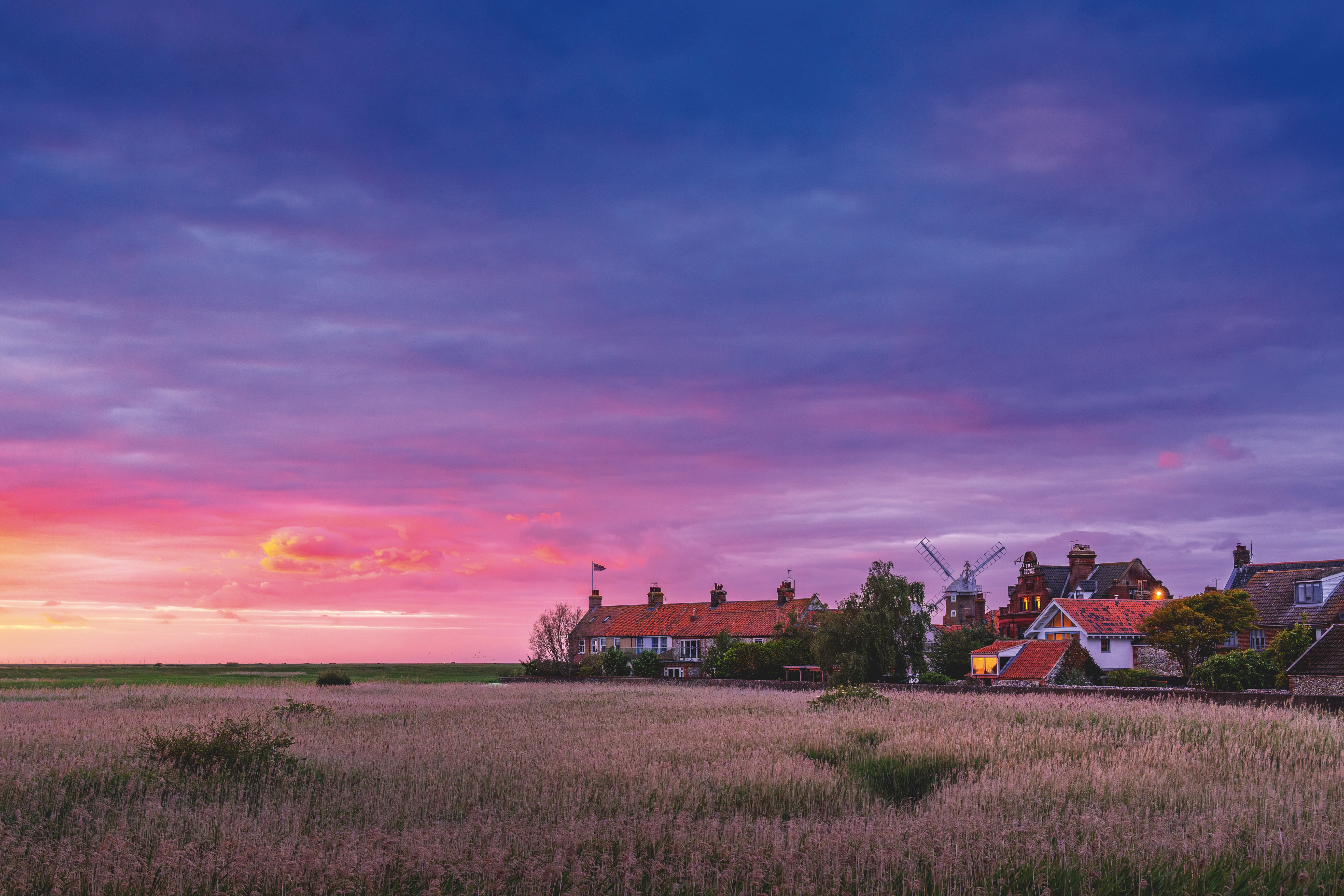 A view of Cley in the dawn light