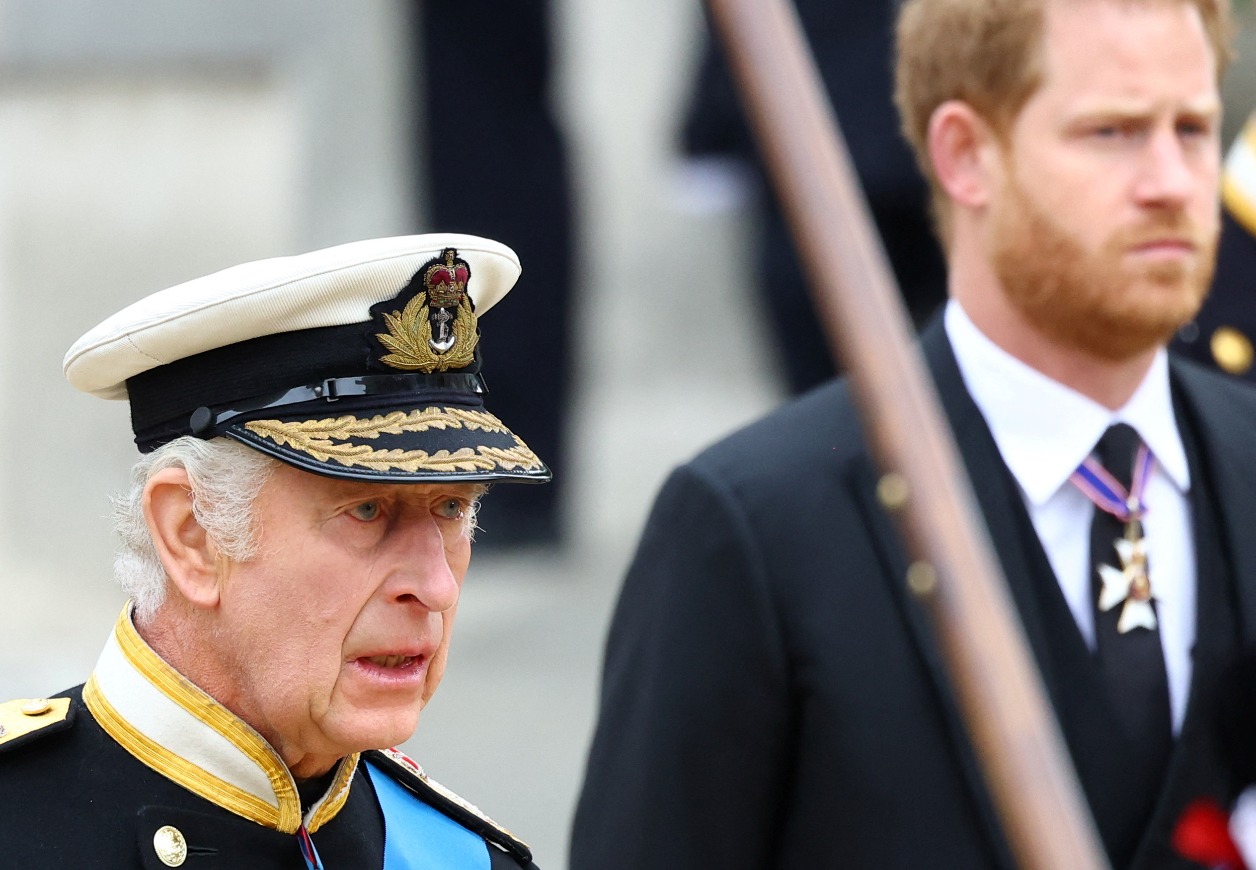 Prince Harry and King Charles at Queen Elizabeth&#039;s funeral