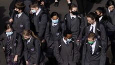 School children in masks