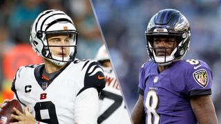 Quarterbacks (L to R) Joe Burrow and Lamar Jackson will face off in the Bengals vs Ravens live stream
