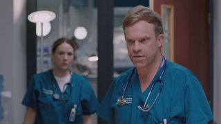 Casualty Stevie and Dylan team up against Patrick 