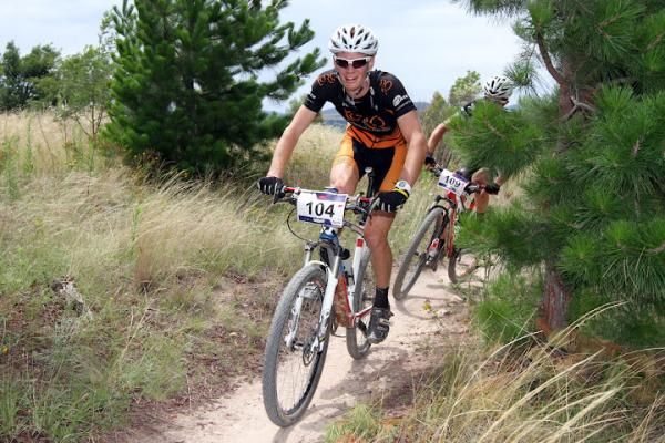 Jack Haig leads Trenton Day, who finished in 11th after a mechanical