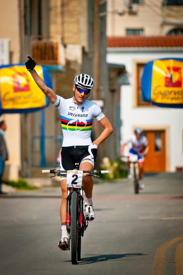 Jaroslav Kulhavy (Specialized Factory Team) celebrates victory in Cyprus