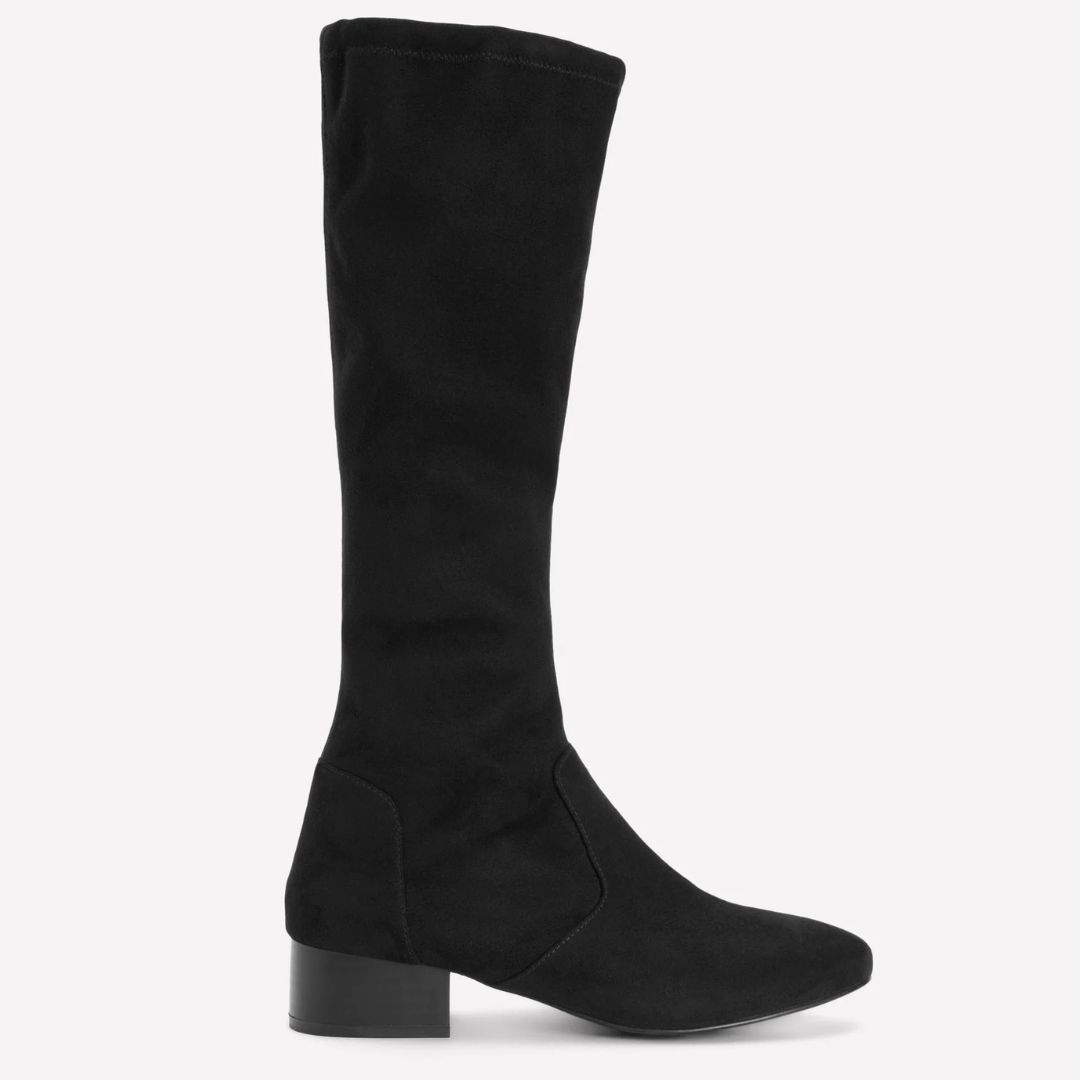 Boden Black Flat Stretch Knee-High Boots