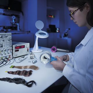 Dyson science lab with hair dryer