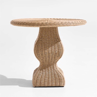 Sculptural wicker outdoor side table