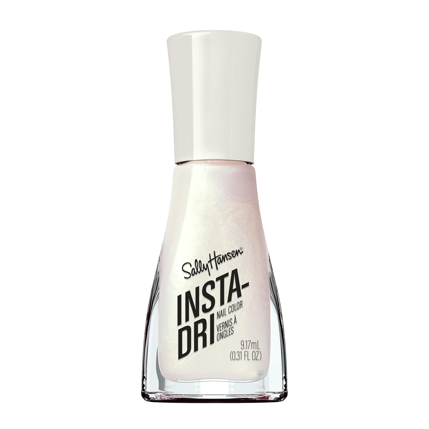 Sally Hansen Insta-Dri Nail Polish | Quick Dry, Long Lasting, Streak-Free Shine | Semi-Opaque, Shimmer | 61 Silk Is&amp;hellip; | Milky White Nail Color