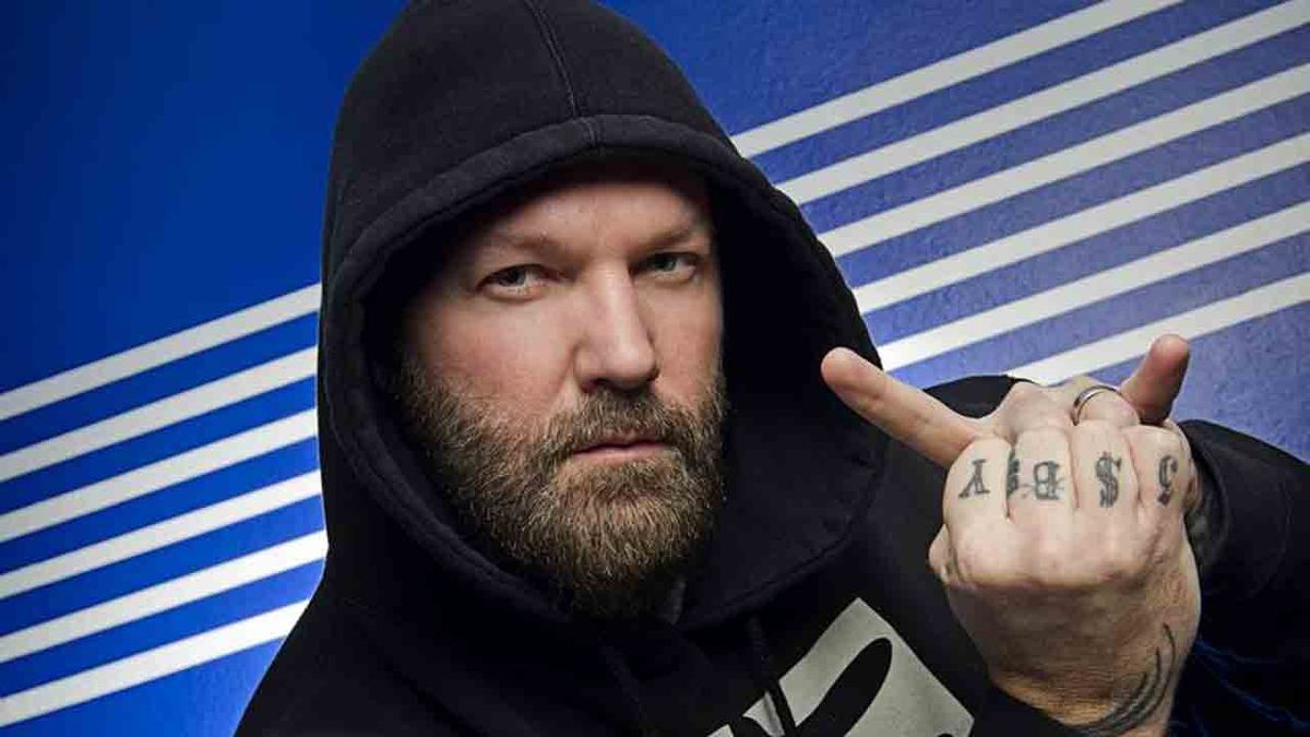 Fred Durst of Limp Bizkit shows his Kurt Cobain and Elvis tattoos whilst  appearing on the MTV TRL UK show in Camden north London Stock Photo   Alamy