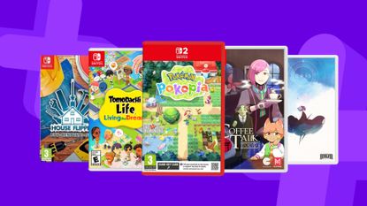 Cosy Nintendo Switch games on a purple background